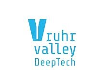 in hellblau auf weißem Grund: ruhr calley DeepTech.