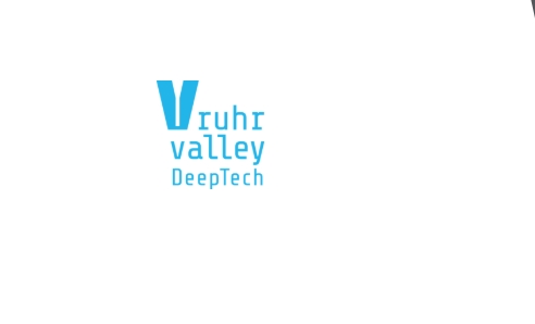 in hellblau auf weißem Grund: ruhr calley DeepTech.